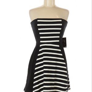 Black and White Striped Express Casual Dress